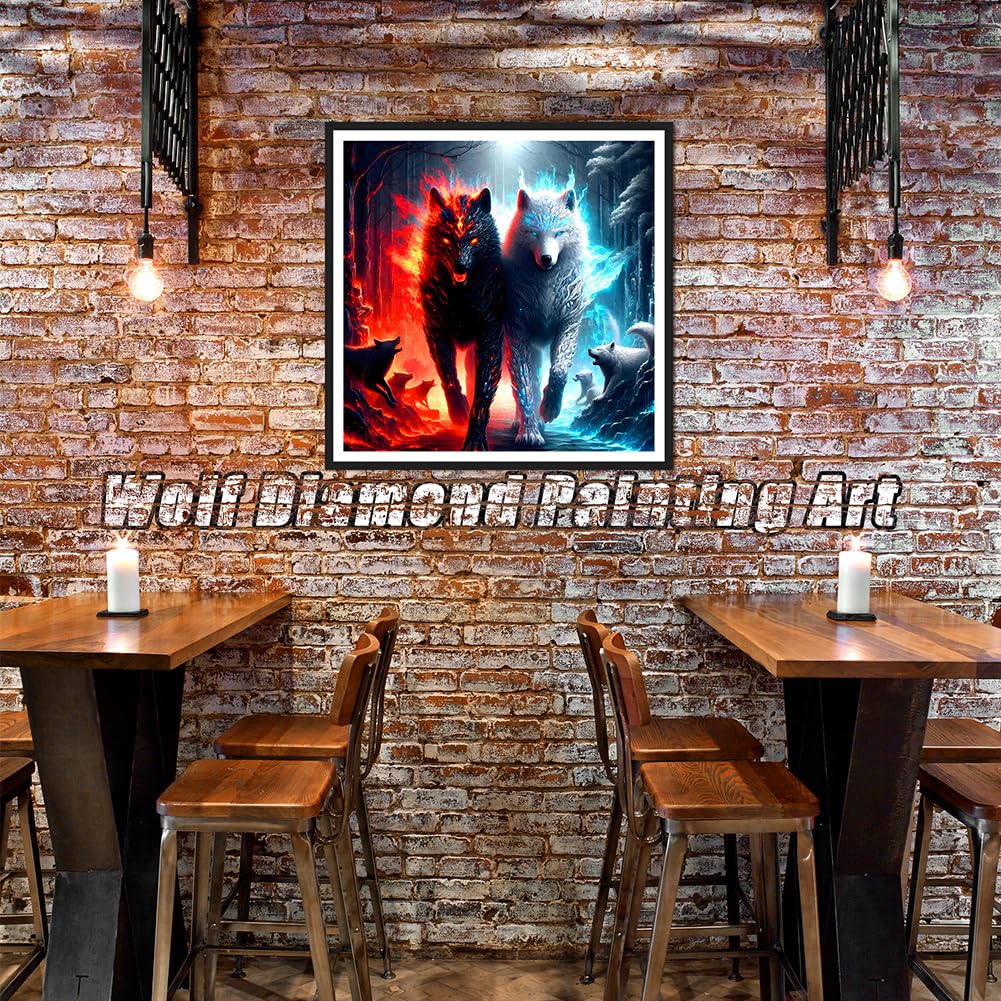 AMORARS Wolf Diamond Painting Kit for Adults, Animal Diamond Art Beginners - DIY Full Diamond Dot Gem Art Paintings, Suitable Gifts, and Home Decoration Crafts, 12x12Inch AMORARS