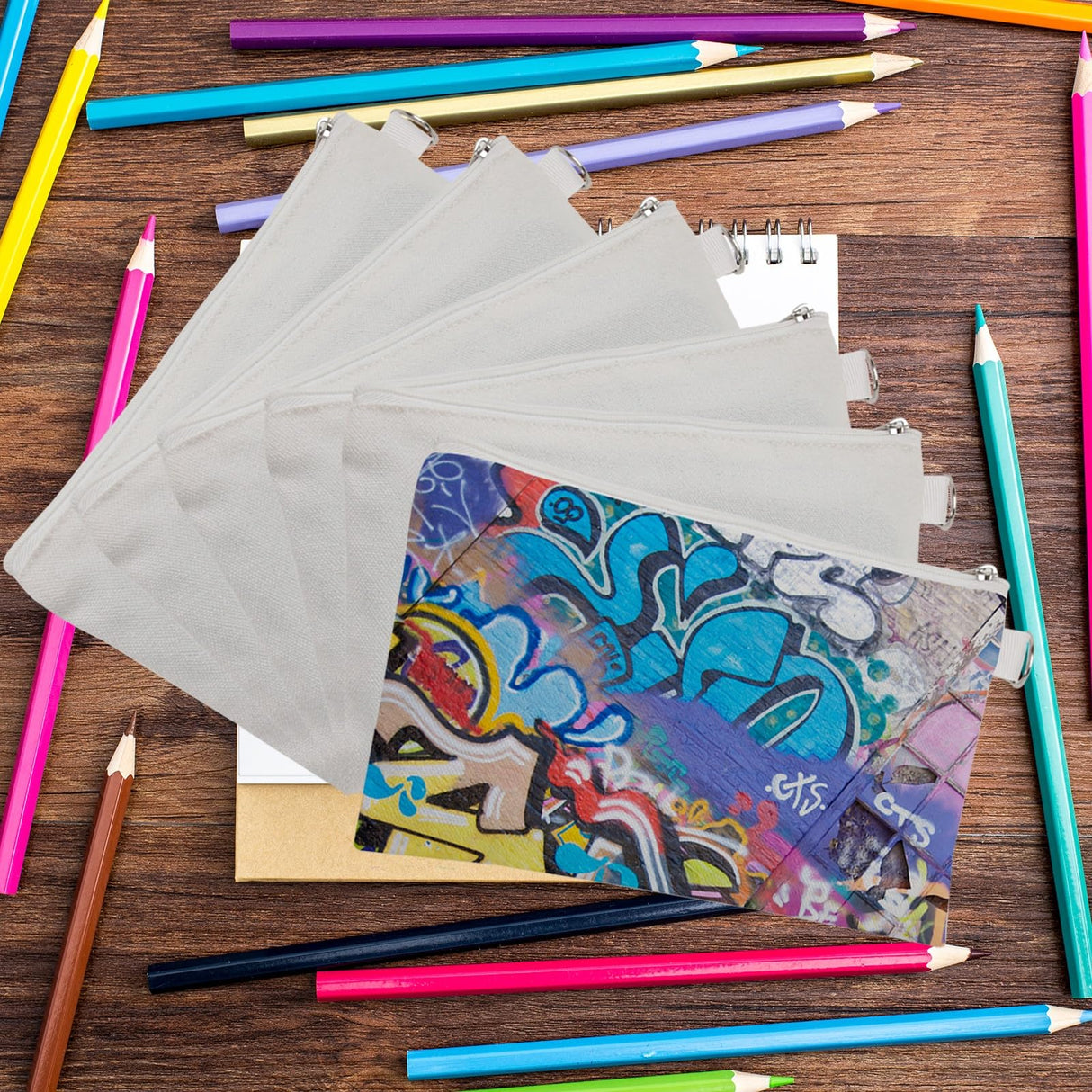 OKBA 30 pcs Sublimation Blanks Makeup Bags Bulk,canvas White Bag,polyester tote bags for sublimation DIY Craft OKBA