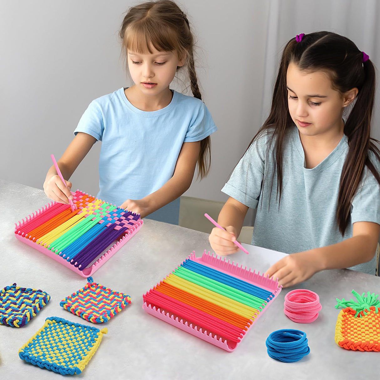 FUNBUD Weaving Loom Kit for Kids - Birthday Gifts for Girls Ages 6-12, DIY Craft Kit for Making Potholders, Arts and Crafts Toys for Girls 6-8, 8-12 Funbud