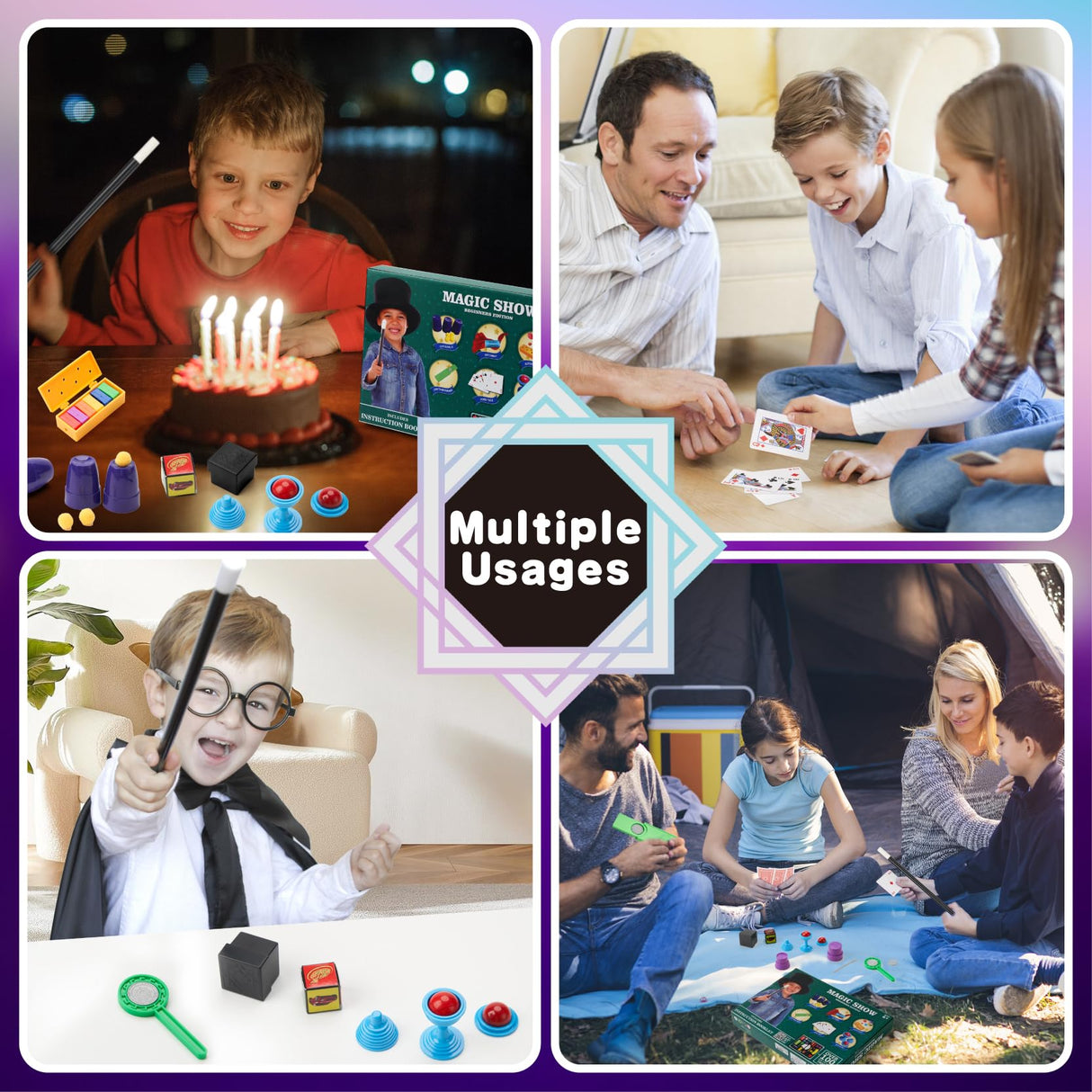 ENJOCASES Simple Magic Kit Over 70 Magic Tricks for Kids Ages 6-12 Sets fwith Wand,Chalice,Coin Disappear,Ideal for Boys Girl ENJOCASES