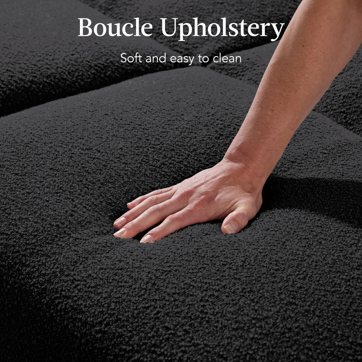 Best Choice Products 77" Mid Century Modern Boucle Loveseat Sofa, Couch, Convertible Sofa Sleeper Bed w/Real Wood, Removable Armrest - Midnight Black Best Choice Products