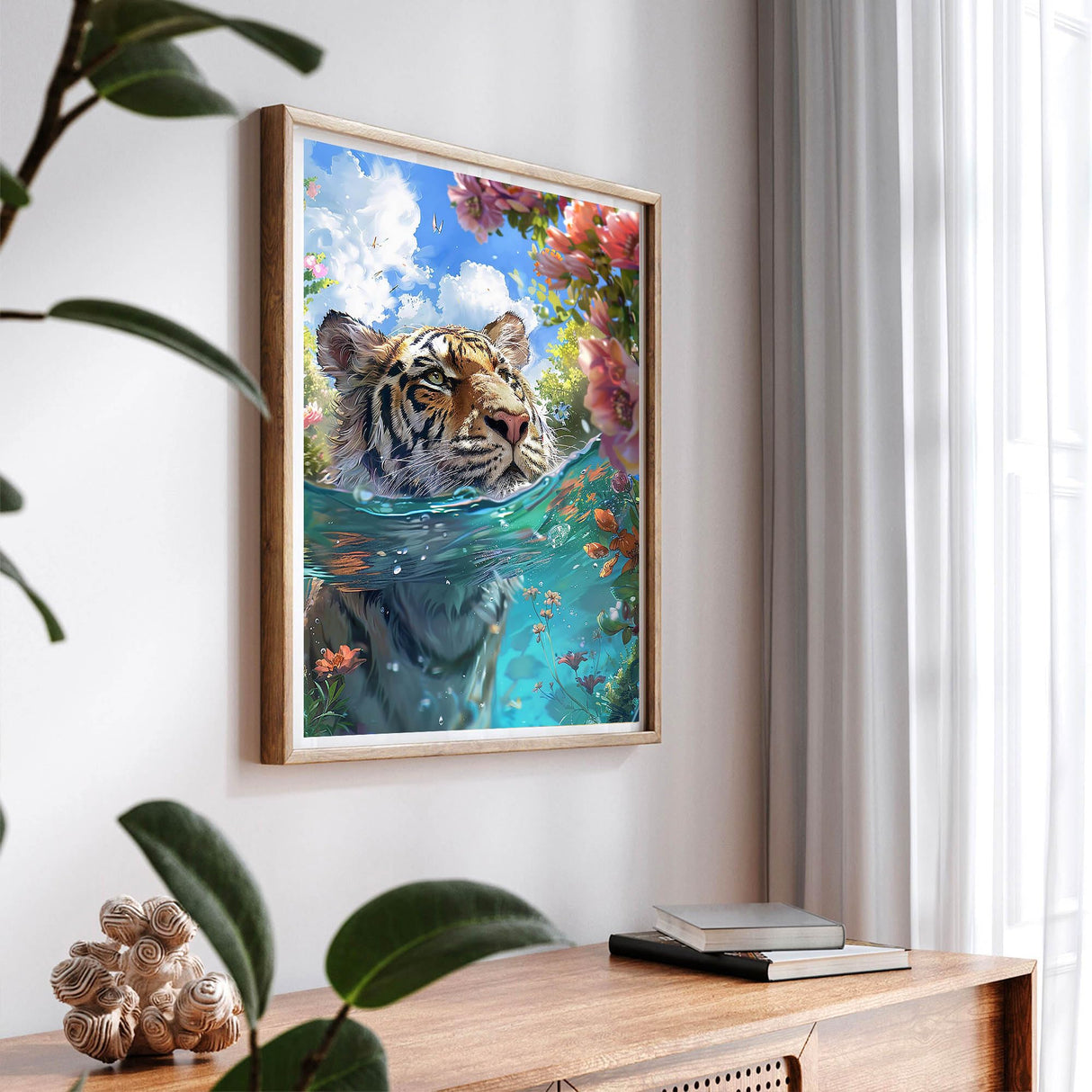 SKRYUIE Paint by Numbers Kit for Adults Beginner Tiger, Acrylic Lakes Oil Painting by Numbers Kits with PaintBrushes Paintwork Art Crafts Canvas for Home Decor 16x20 inch c13 SKRYUIE