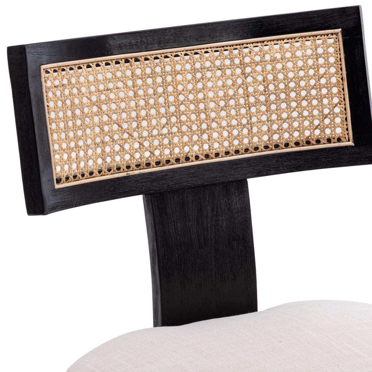 RIVOVA Rattan Back Dining Chairs Mid Century Modern Dining Chairs Set of 4 Rattan Kitchen Chairs Linen Fabric Upholstered Side Chairs, Modern Kitchen Armless Solid Wood Dining Chairs, Beige RIVOVA