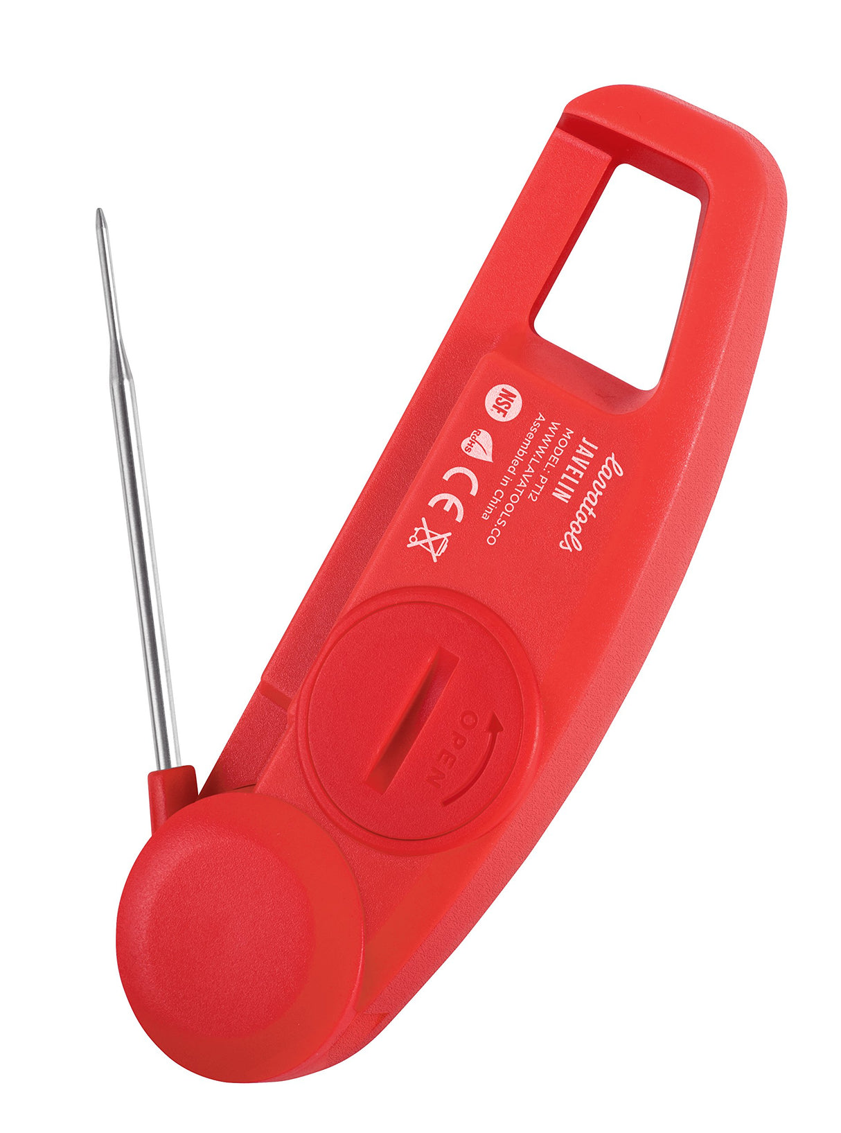 Lavatools Javelinยฎ Ultra-Fast 3-Second Digital Instant Read Meat Thermometer for Grill and Cooking, 2.75" Probe, Compact Foldable Design, Large Display, IP65 Water Resistant, NSF Certified โ Sambal Lavatools