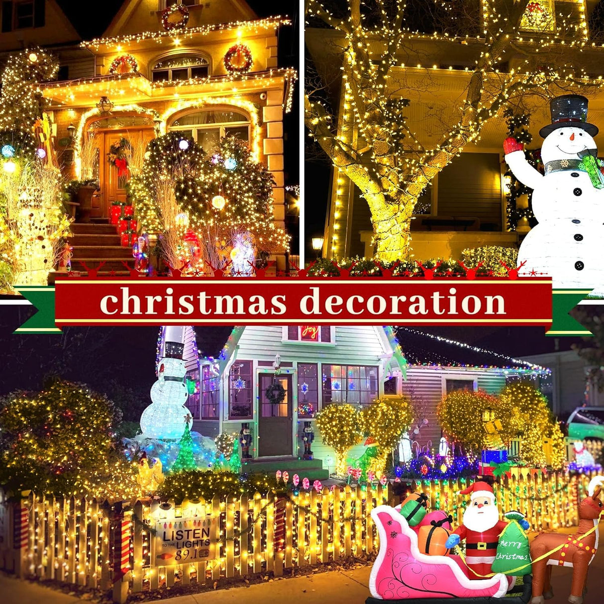 XURISEN 403FT Christmas Lights, 1000 LED Super Long String Lights 8 Modes & Memory Timer Plug in Twinkle Fairy Lights Decor for Home Xmas Party Wedding XURISEN