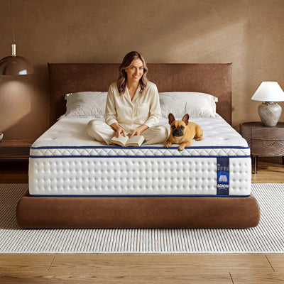 BCNUW King Size Mattress 14 Inch,Medium Firm Hybrid Mattress King in a Box,with Multi-Layer Construction&Zoned Support System, Extra Lumbar Support, Motion Isolation for Pressure Relief