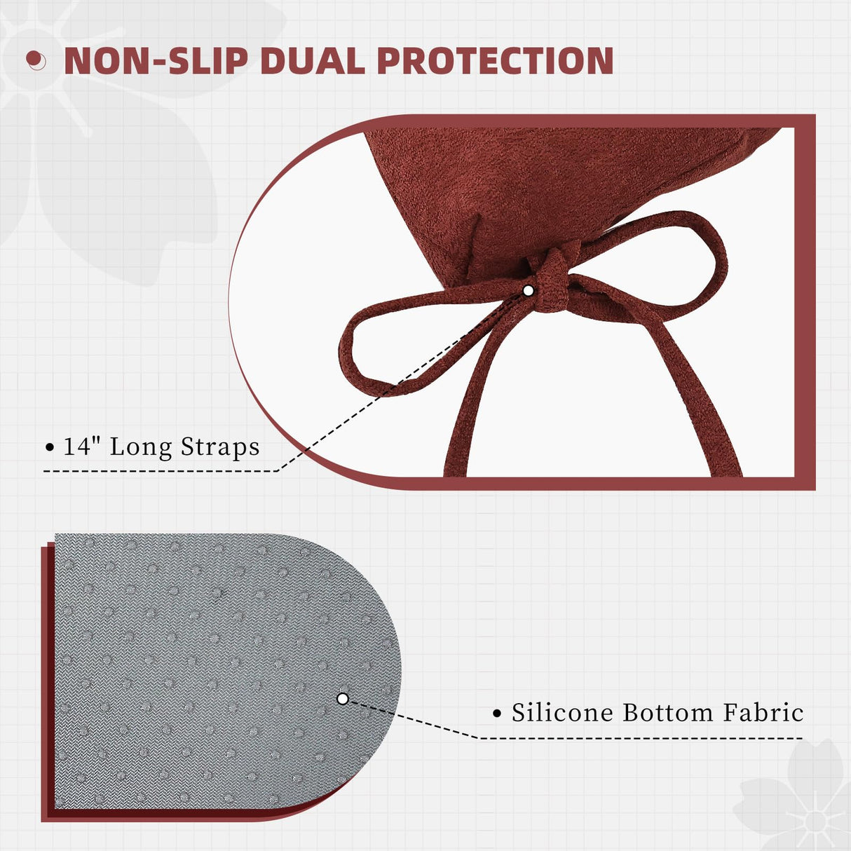 HAVARGO Rocking Chair Cushions Indoor High Back Wooden Rocker Adirondack Chair Cushions, Tufted Patio 1Pc Chair Pad Cushion and 1 Pc Back Cushion Wine Red HAVARGO