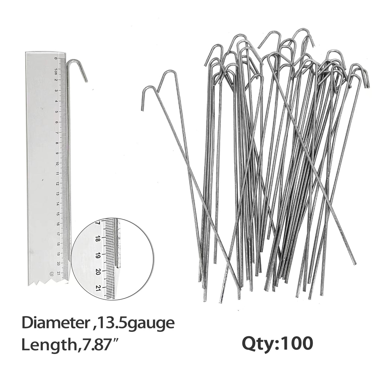 HITTITE 100-Pack Chain Link Fence Dog Fence Slats Hook,Repair Aluminum Wire Ties for Chain Link Fence and Dog Fence, Metal Wire Ties for Dog Fence, Chain Link Hook 7-9/10" Long, Diameter 13.5gauge. HITTITE