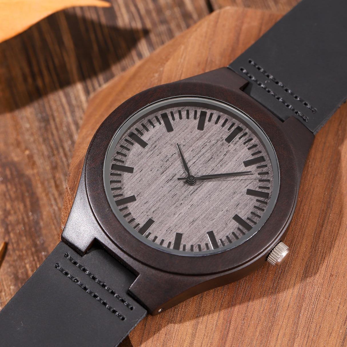 UFOORO Birthday Engraved Wooden Watches for Men, Natural Wood Watch Personalized Gifts Watch for Dad Son Husband Birthday Wedding Graduation Christmas (Custom) UFOORO
