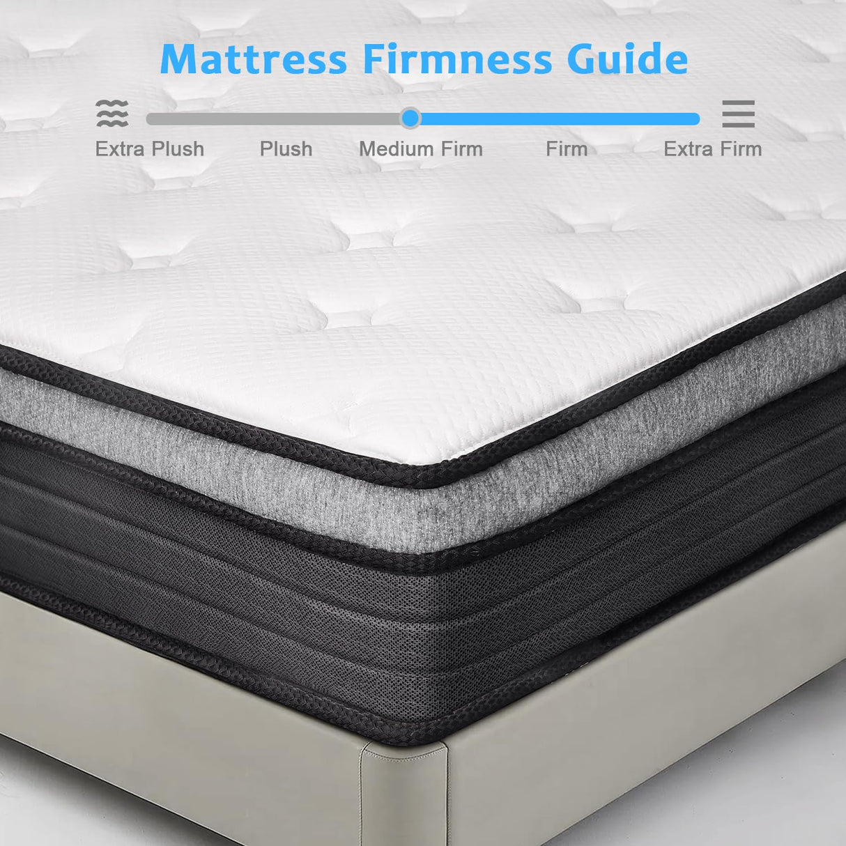 EIUE Queen Size Mattress 10 Inch,Bed-in-a-Box,Hybrid Mattress,Individual Pocket Spring Mattress,Medium Firm Mattresses,Breathable Comfortable for Sleep Supportive and Pressure Relief EIUE