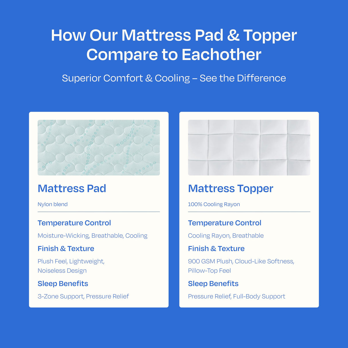 California Design Den Twin Mattress Topper, Thick Cooling Pillow Top Mattress Topper Twin for Restful Sleep, 900 GSM Fill, Breathable & Gentle on Skin California Design Den