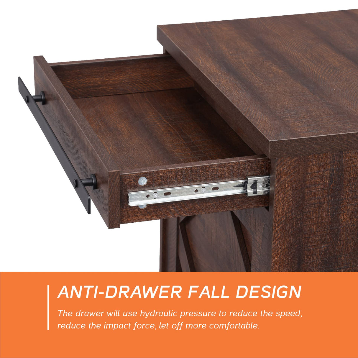 WAMPAT Farmhouse TV Stand for TVs up to 110",Faux Bark Finish Wood 3 in 1 TV Cabinet with Drawers and Adjustable Shelves for Living Room,Rustic Brown WAMPAT