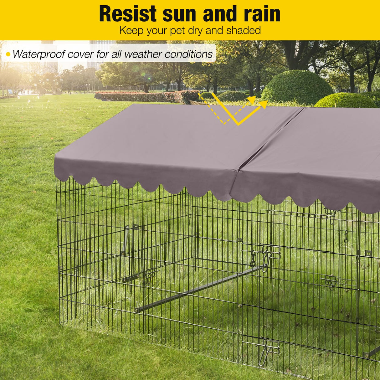 Chicken Coop Super Large Metal Chicken Run with Waterproof Cover Portable Poultry Cage Exercise Pen for Chicken,Duck,Goose,Rabbit Cat and Other Small Animals,88" Aivituvin