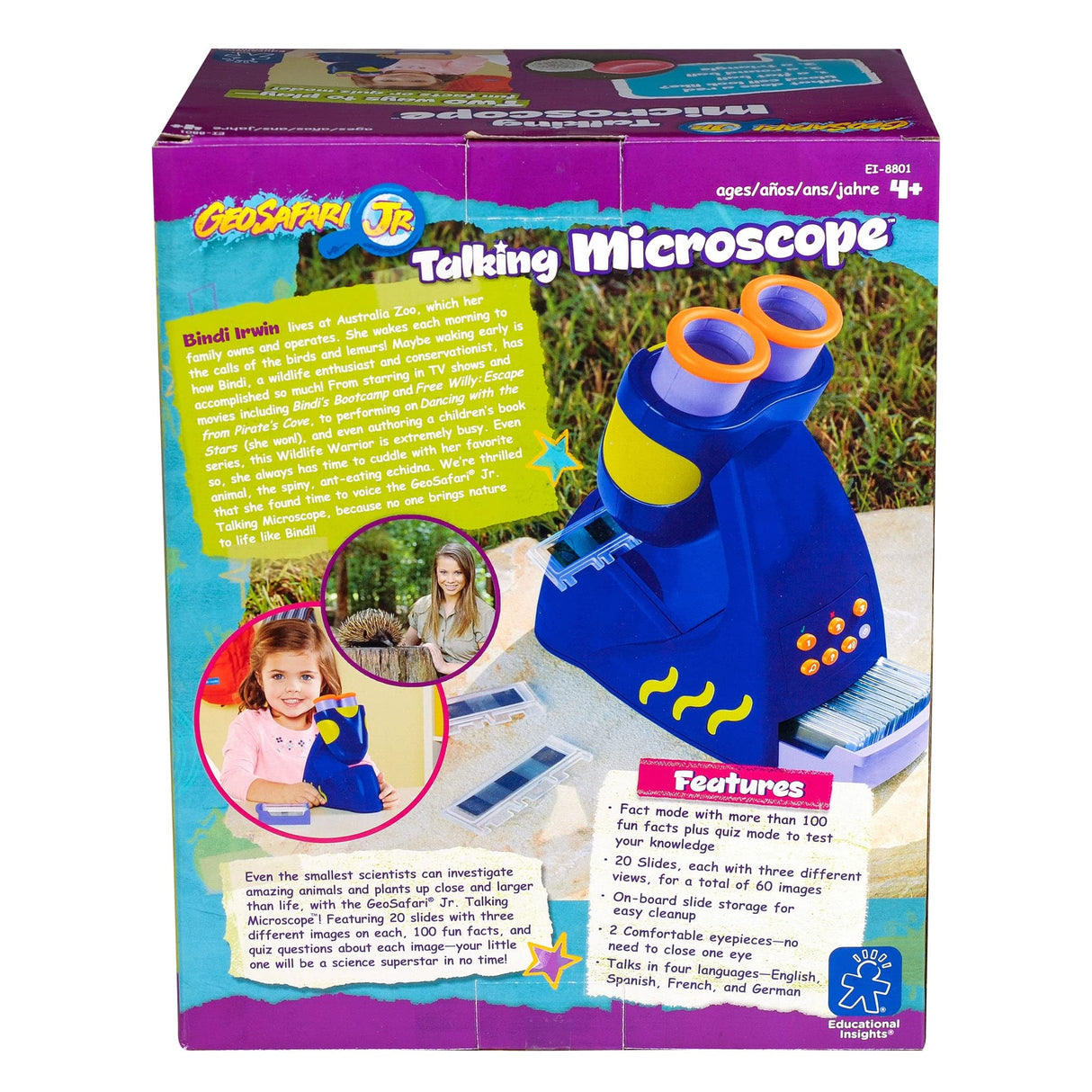Educational Insights GeoSafari Jr. Talking Microscope Featuring Bindi Irwin: Microscope for Kids, STEM & Science Toy, Interactive Learning, Ages 3+ Educational Insights