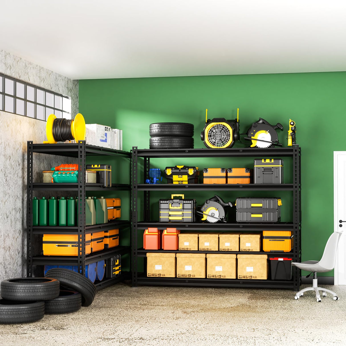 cynnda 5-Tier 60" W X 20" D X 72" H Storage Shelves 2500LBS Metal Garage Shelving Adjustable Storage Shelf Metal Racks with Shelves Heavy Duty Shelving Units and Storage Utility Shelf cynnda