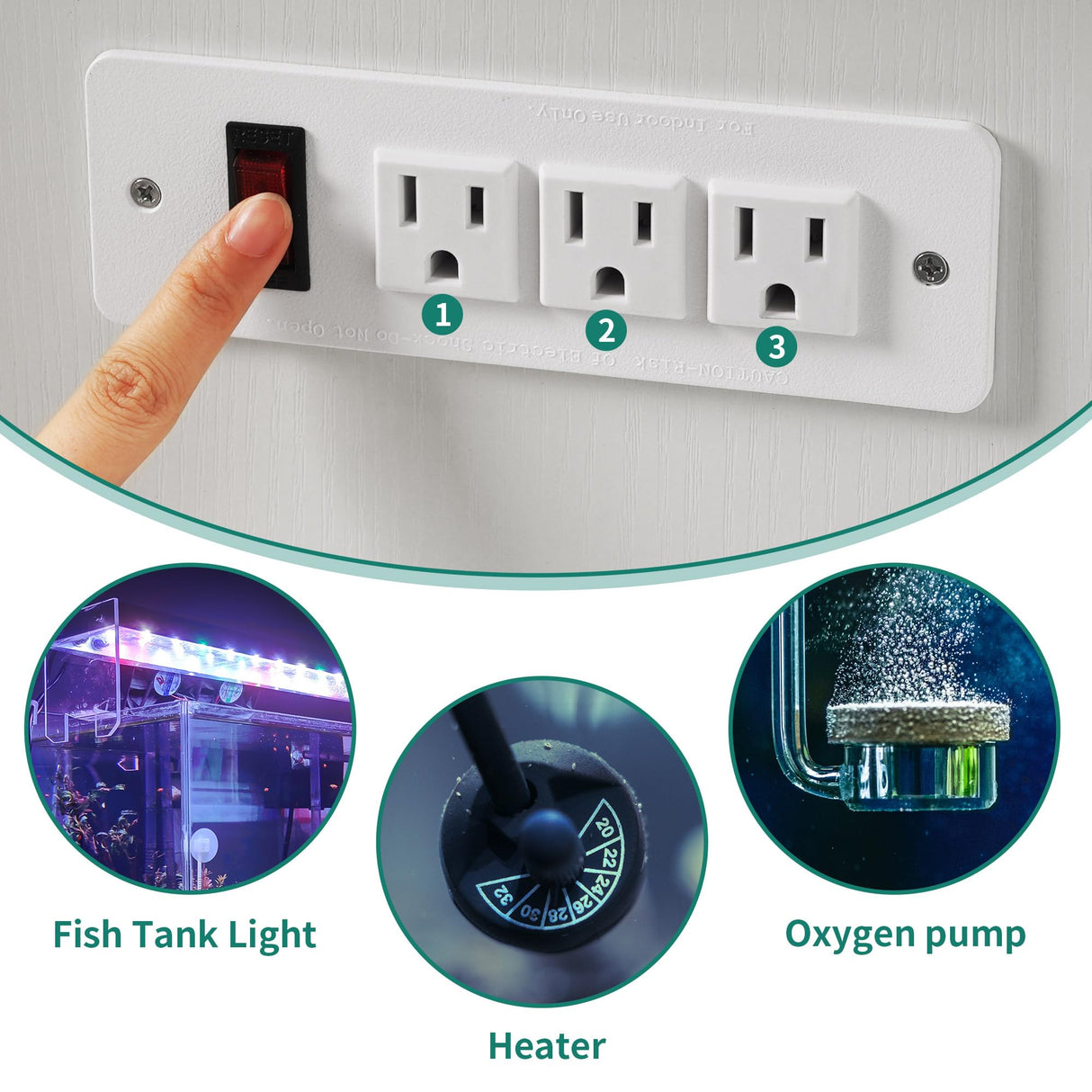 DWVO Heavy Duty Metal Aquarium Stand with Power Outlets, Cabinet for Fish Tank Accessories Storage - Suitable for 55-75 Gallon Fish Tank Stand, Turtle Tank, 860LBS Capacity, White & Walnut DWVO