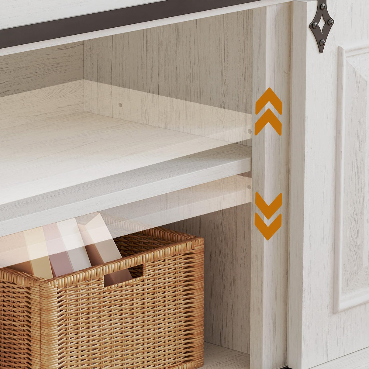 IRONCK Farmhouse TV Stand for 75+ Inch TV, 70" Entertainment Center with Storage Cabinets and Sliding Barn Door, Media Console for Living Room, White IRONCK