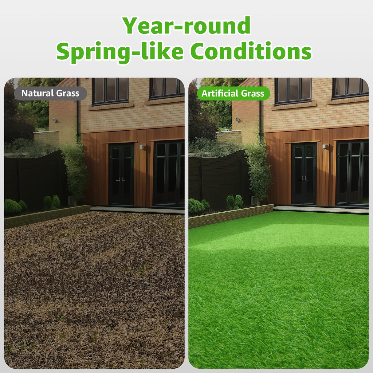 Oiyeefo Artificial Turf Grass Outdoor - Fake Grass Rug with Drainage Holes for Patio,Balcony,Squares,Garden-Dogs Grass Pee Mat(4FT x 6FT) Oiyeefo