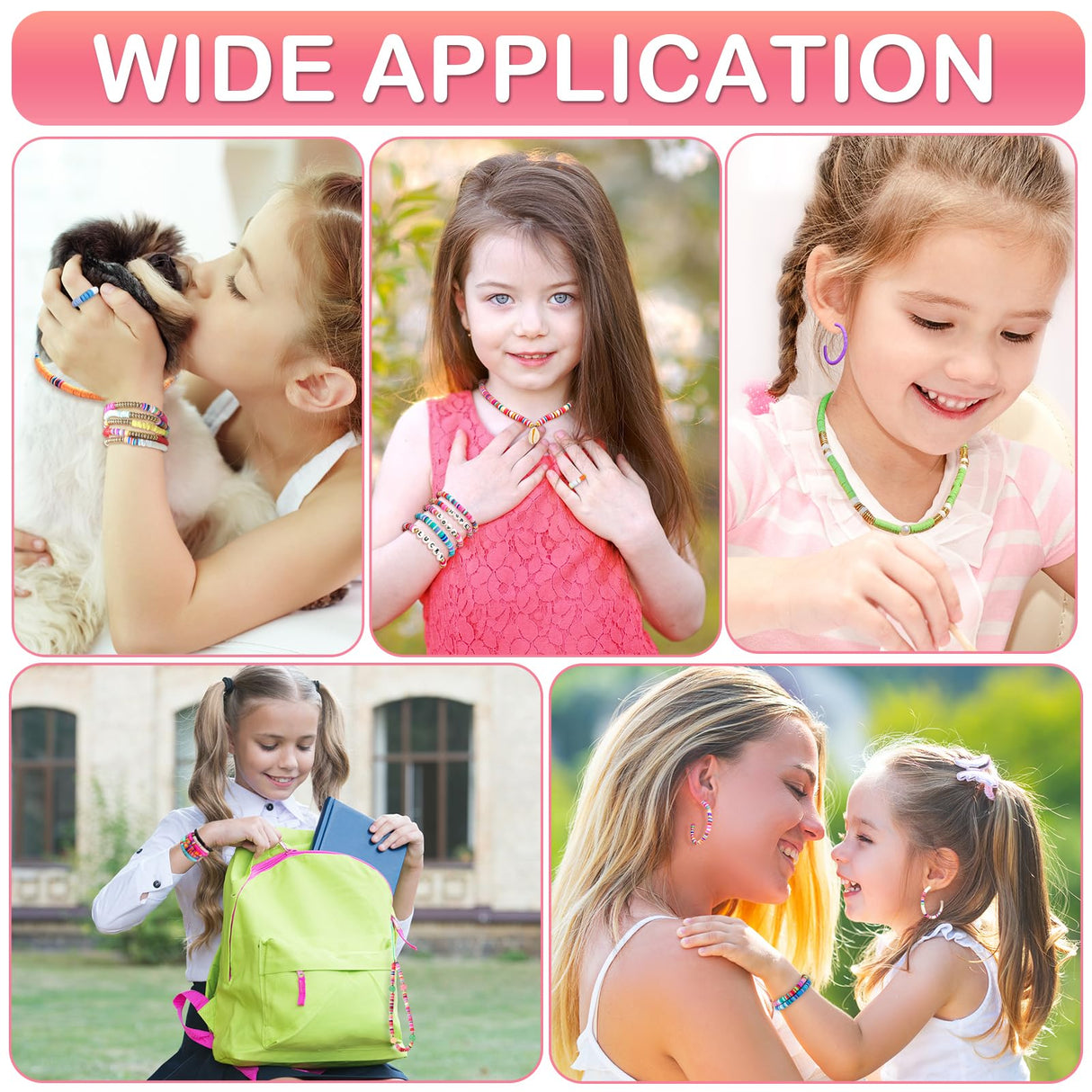 Hicdaw All-in-One Electric Bead Spinner with 7200 PCS Clay Beads for Necklaces and Bracelets, Efficient Jewelry Making Kit, Perfect Craft Gift for Teens Adults, Easy Operation, Quick Results, Pink Hicdaw