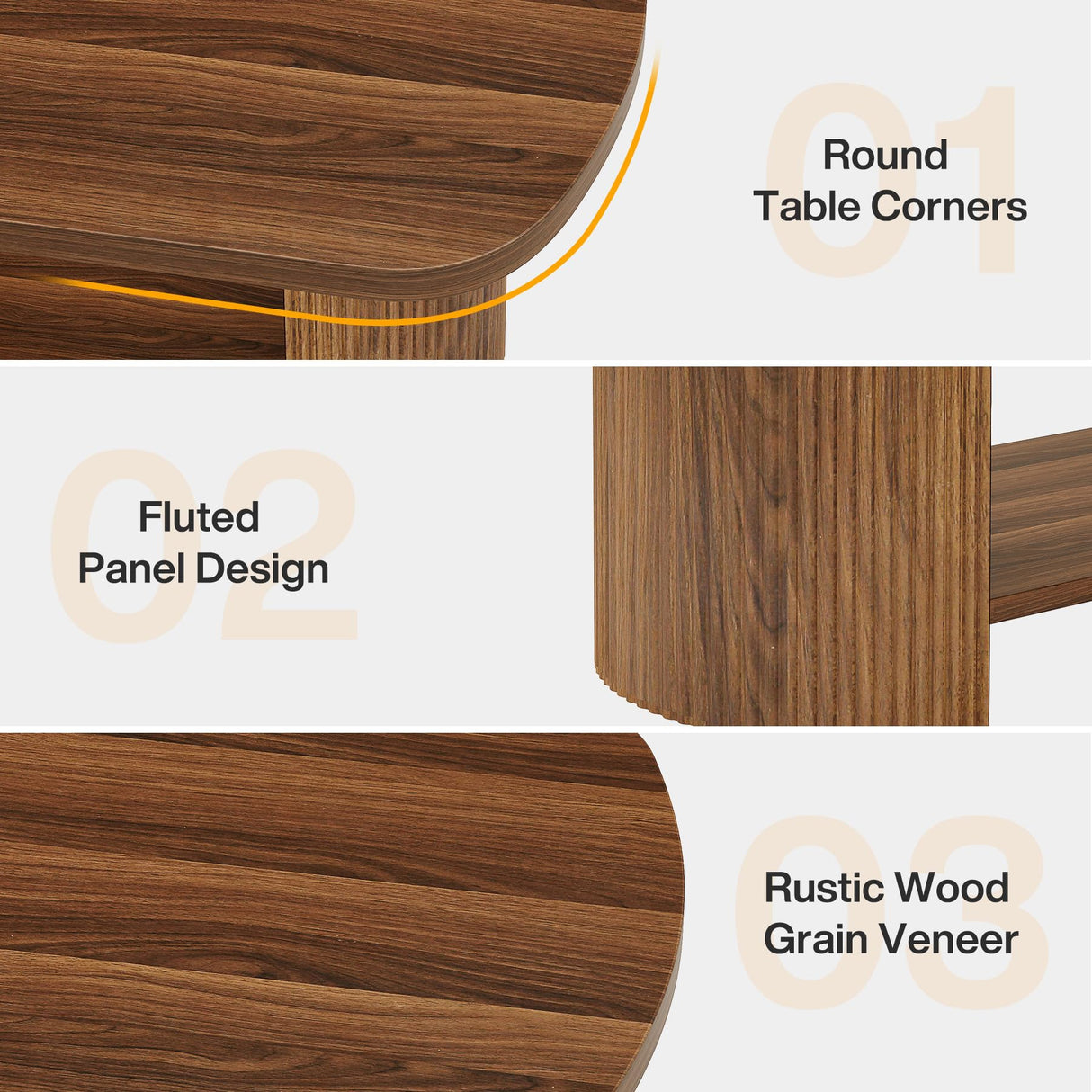 Tribesigns Oval Coffee Table, Mid-Century 2-Tier Coffee Table with Storage Shelf, Modern 45.27" Accent Center Table with Wooden Dual Base for Living Room Bedroom Apartment, Rustic Brown Tribesigns