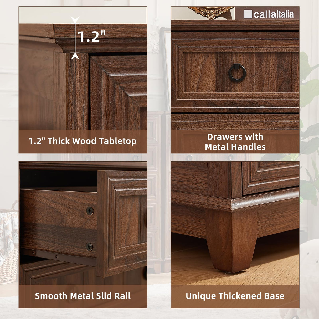 Joaxswe Farmhouse 5 Drawer Dresser for Bedroom, 42" Tall Small Dressers & Chest of Drawers, Rustic Wood Dresser with Metal Handle, Storage Organizer Closet for Living Room, Hallway, Entryway Joaxswe