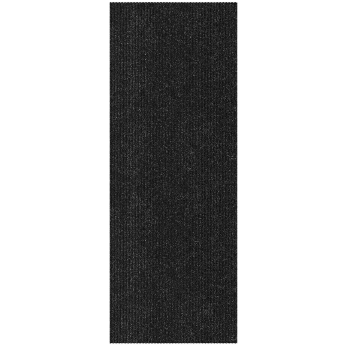 Ottomanson Solid Design Non-Slip Rubberback 2x6 Indoor/Outdoor Runner Rug for Hallway, Kitchen, Living Room, Garage, Patio, 2' x 6', Black Ottomanson