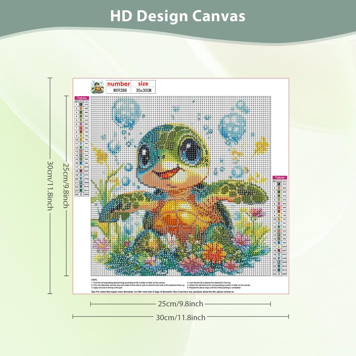 DOMROM Cute Turtle Diamond Painting Kits for Adults, Turtle Full Drill Diamond Dots Paintings for Beginners, Round 5D Paint with Diamonds Pictures Gem Art Painting Kits DIY Craft Kits 12x12 inch DOMROM