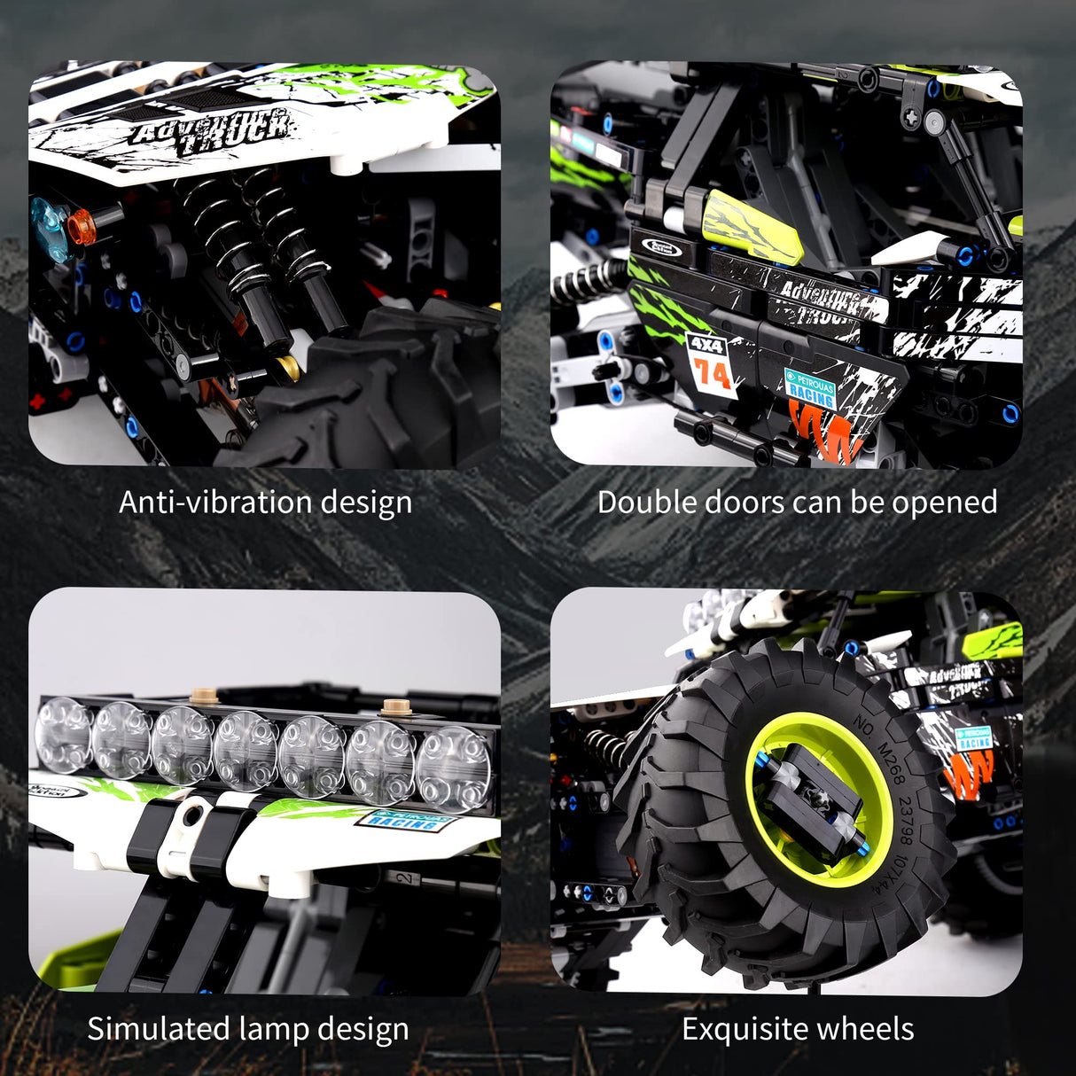 Mould King 18002 RC Climbing Car Building Kits for Boys, 1879 Pieces MOC Building Blocks 4X4 Off-Road Truck Model Sets, Stem Remote Control Car Bricks Toys for Kids Mould King