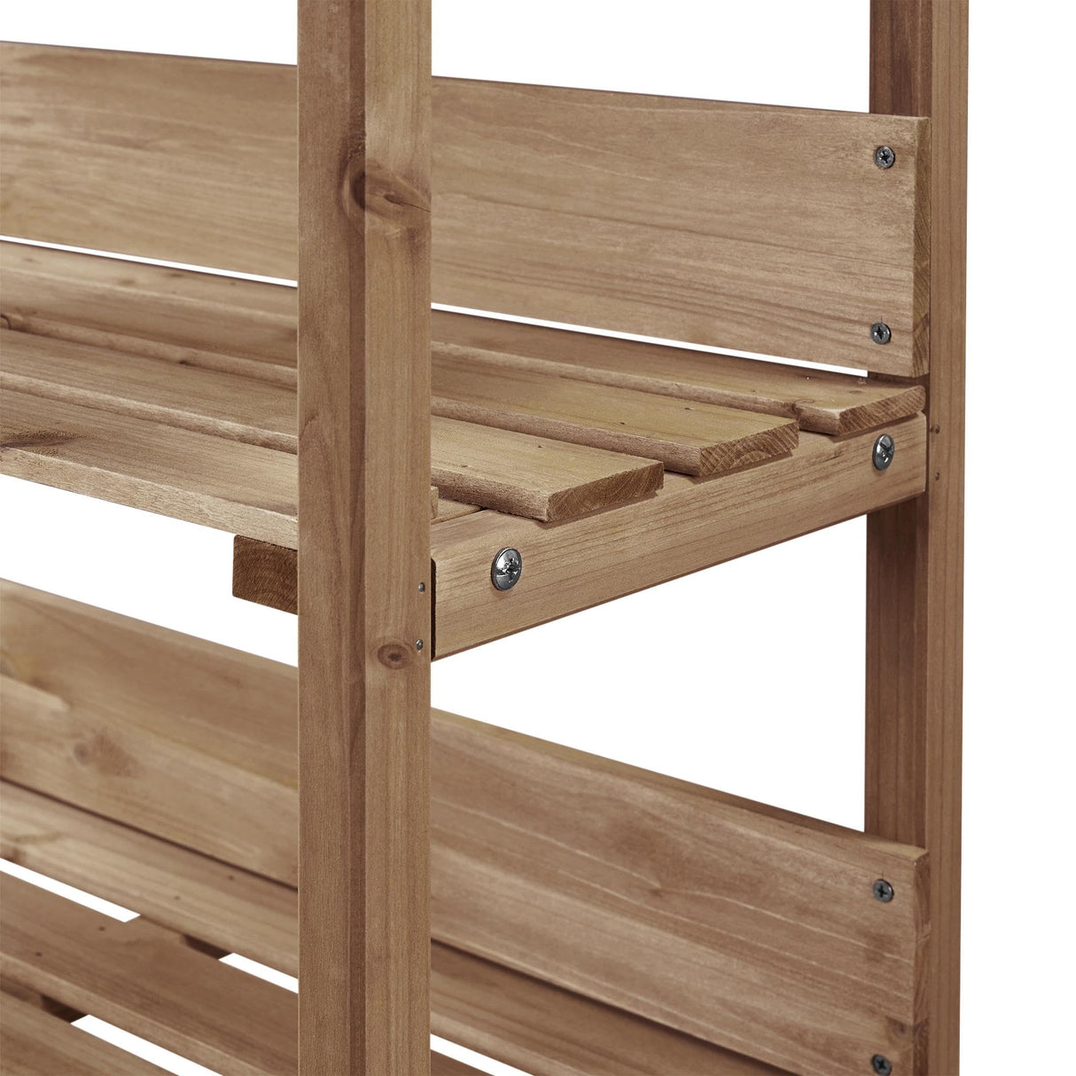 Topeakmart Potting Bench Table w/Metal Tabletop for Garden, Fir Wood Workstation w/3 Tier Shelves, Outdoor Work Bench w/Hook Brown Topeakmart