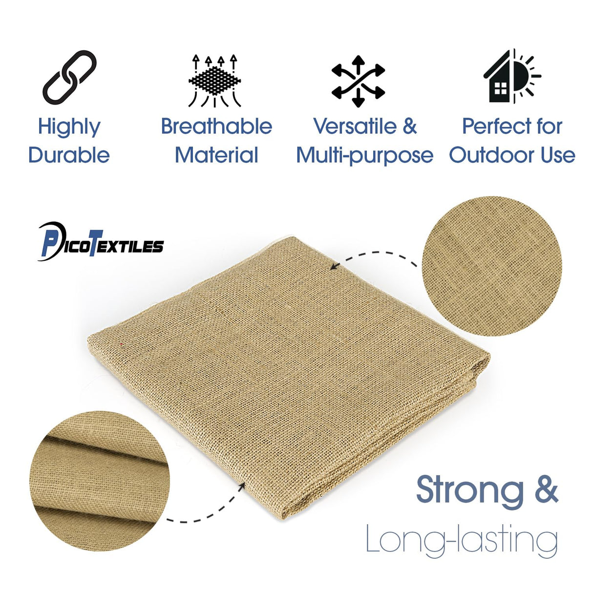 Pico Textiles 40” Wide Burlap - 1 Yard (3 Feet) - Premium Natural Burlap Fabric, Sold by The Yard - Great for Weddings, Home Crafts, Garden Fabric, Burlap Table Runner, Burlap Tablecloth WoodArtSupply