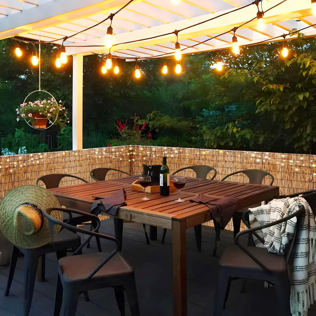 Natural Reed Fencing Rolls, Outdoor Privacy Fence Rolls for Backyard Patio Garden Fencing Decorative with Cable Zip Ties (Coffee, 5x16.4ft) Soulitem