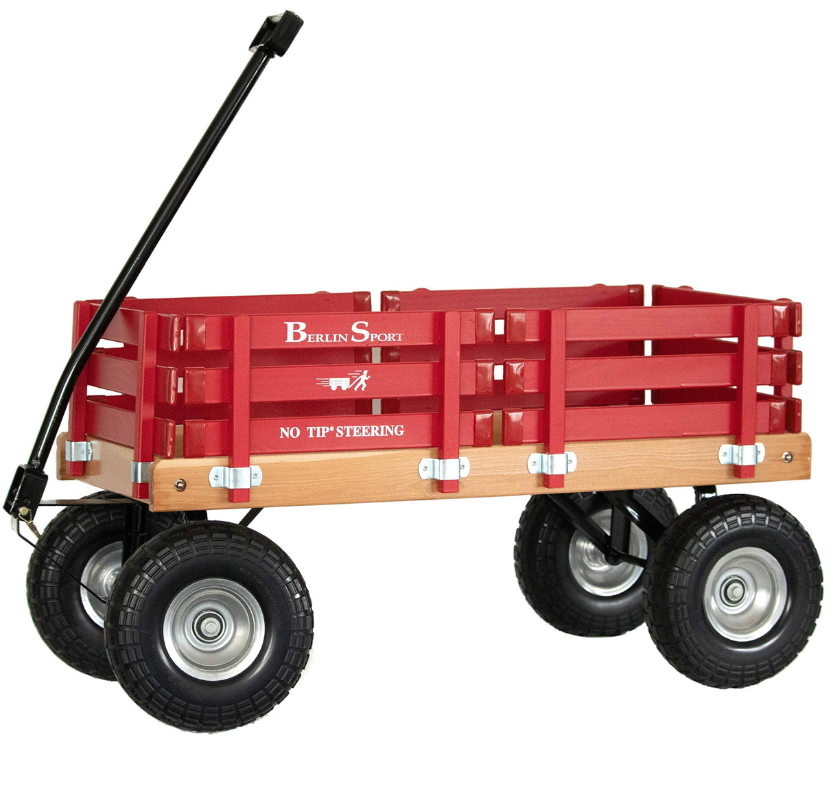 Berlin Flyer Sport Kid's Wagon - Model F410 - Amish Made in Ohio, USA - 10" No-Flat Tires (Red) premier wagons