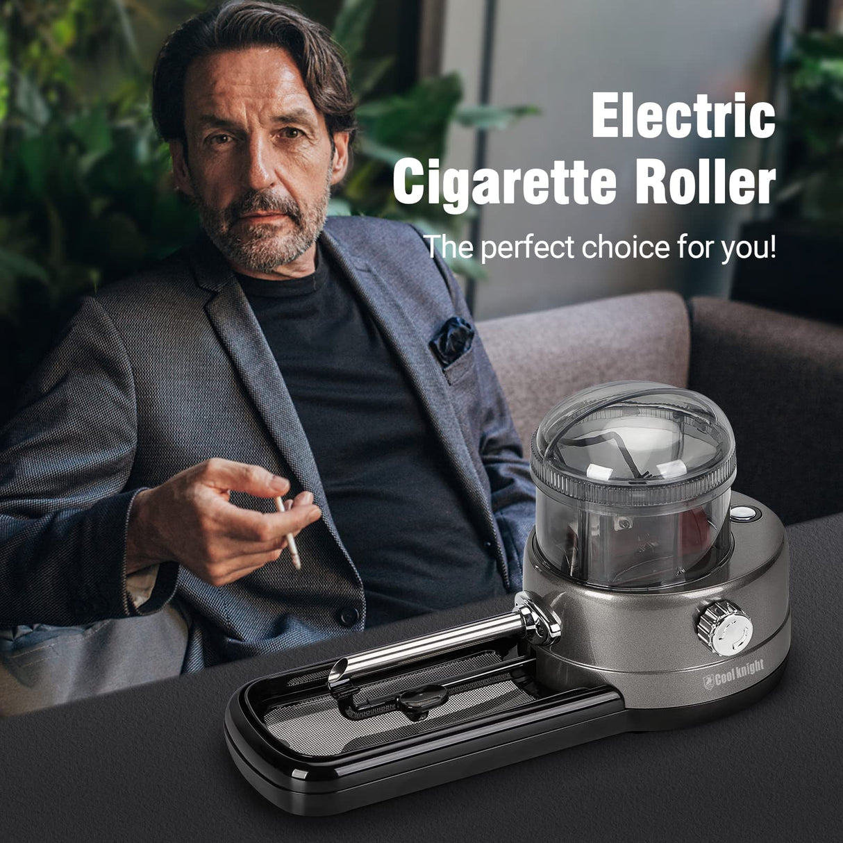COOL KNIGHT Electric Cigarette Rolling Machine, Portable Tobacco Injector Machine can Grind Filled with Herb, Tobacco, etc. Suitable for Cigarette Tubes and Rolling Papers COOL KNIGHT