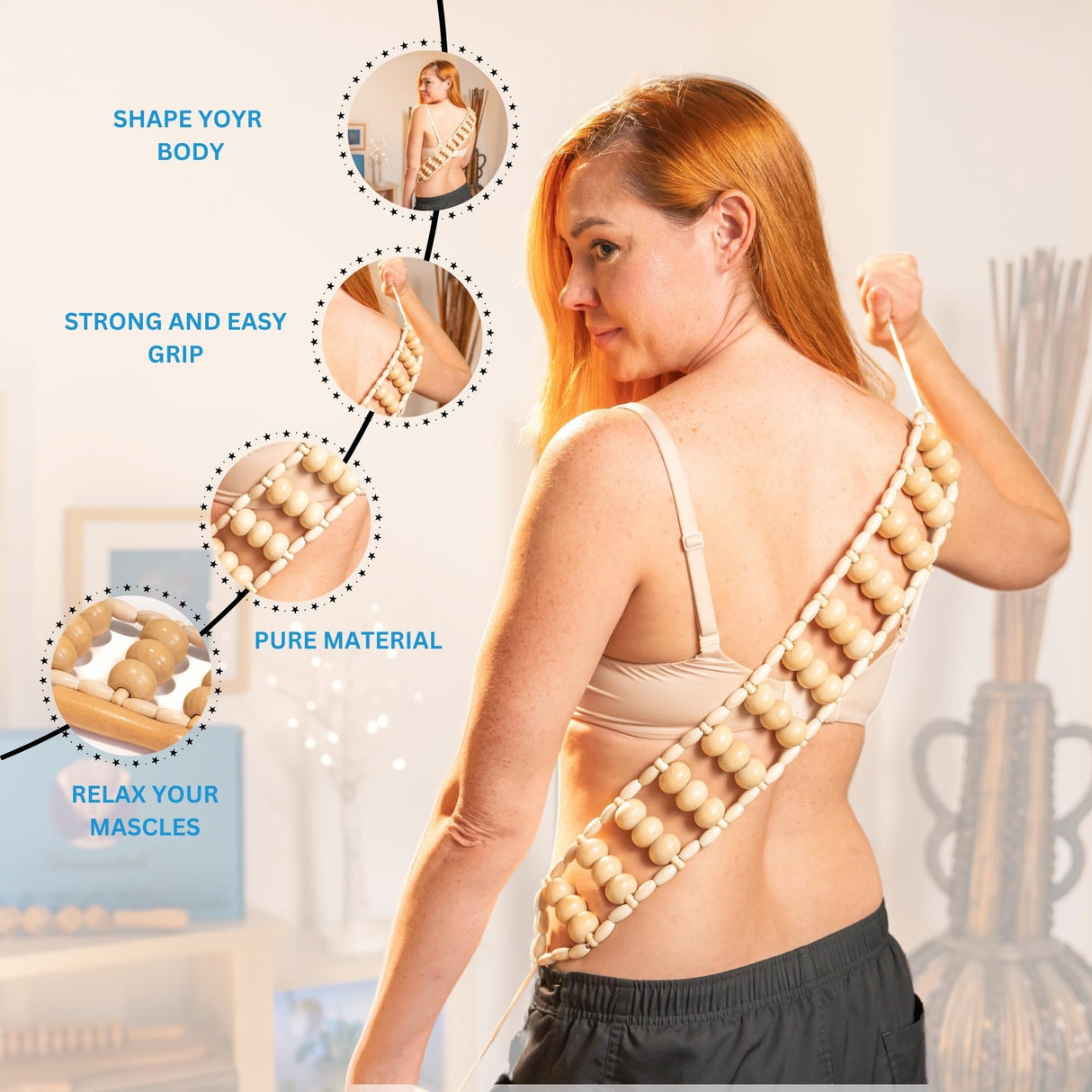 Wood Therapy Massage Tools 8-in-1, Lymphatic Drainage Massager, Maderoterapia Kit - Anti Cellulite Complete Body Sculpting Tools for Total Relaxation & Relief - Massager Tool for Anti Aging Therasentials