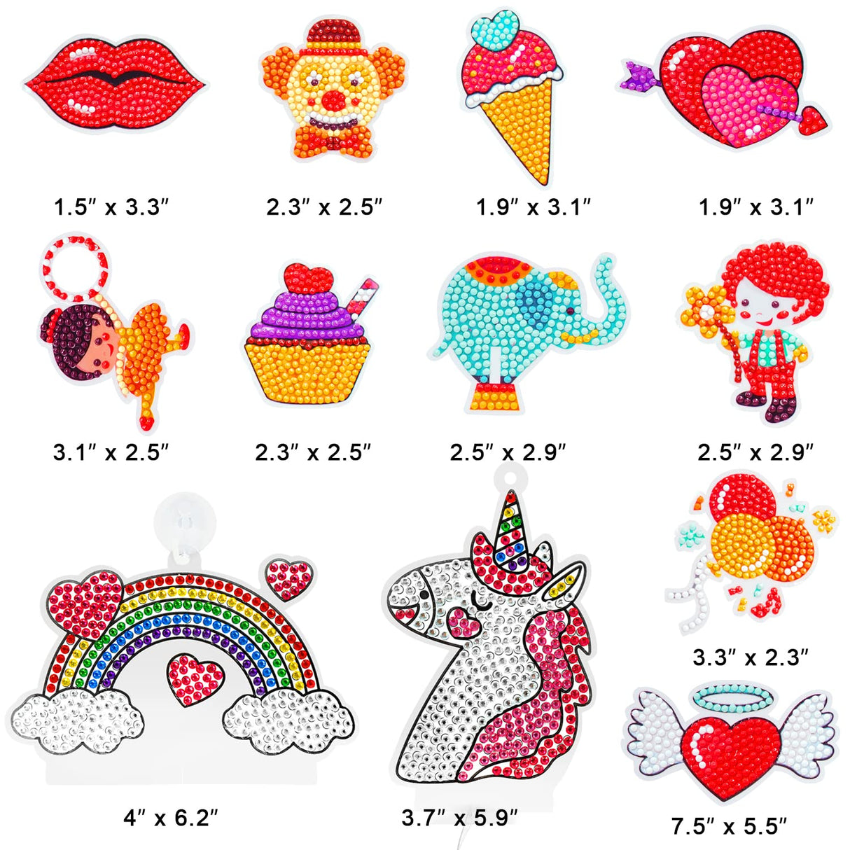 AUREUO Diamond Painting Kits - 10 Stickers & 2 Suncatchers 5D Diamond Art Kits, Easy DIY Arts and Crafts, Gem Art Painting Kits Gift Idea, Sweet Dreams AUREUO