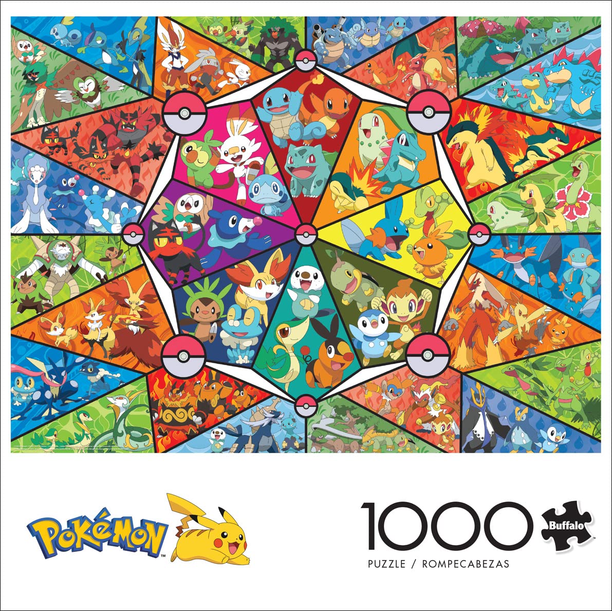Buffalo Games - Pokemon -: Stained Glass Starters - 1000 Piece Jigsaw Puzzle for Adults -Challenging Puzzle Perfect for Game Nights - Finished Size is 26.75 x 19.75 Buffalo Games