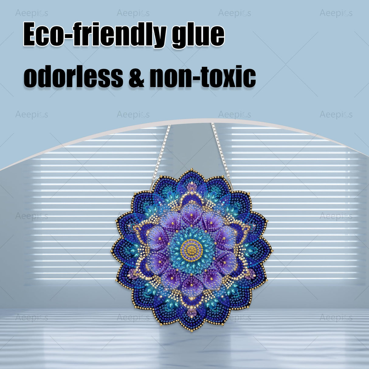 Aeepics Hanging Diamond Art Kit for Adult Mandala, DIY Diamonds Painting Pendant Ornament Kit, Acrylic Diamond Art Painting Board Kit Aeepics