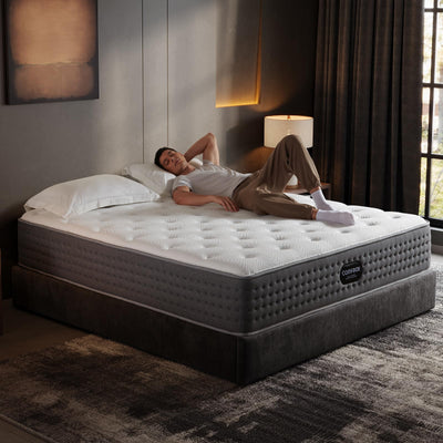 COMFBOX Queen Mattress-12 Inch Queen Size Hybrid Mattress in a Box- Medium Firm - Contouring Memory Foam & Innerspring Coils - Cooling Top Layer - Pressure-Relief - 365-Night Trial