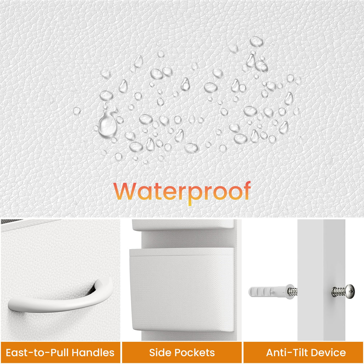 Lulive White Dresser for Bedroom 9 Drawers - Fabric Dressers for Bedroom with LED Light & Charging Station - Kids Adults Chest of Drawers for Living Room Hallway Closet Nursery (White) Lulive