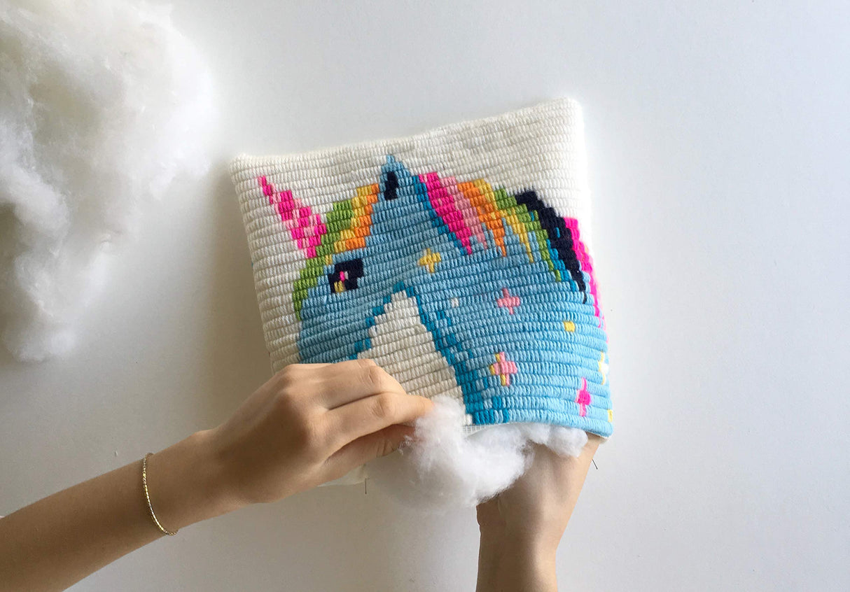 sozo growing up creative Needlepoint Kit Embroidery Craft Pillow Kit for Kids and Adult Beginners Throw Pillow Unicorn Printed Tapestry Canvas sozo growing up creative