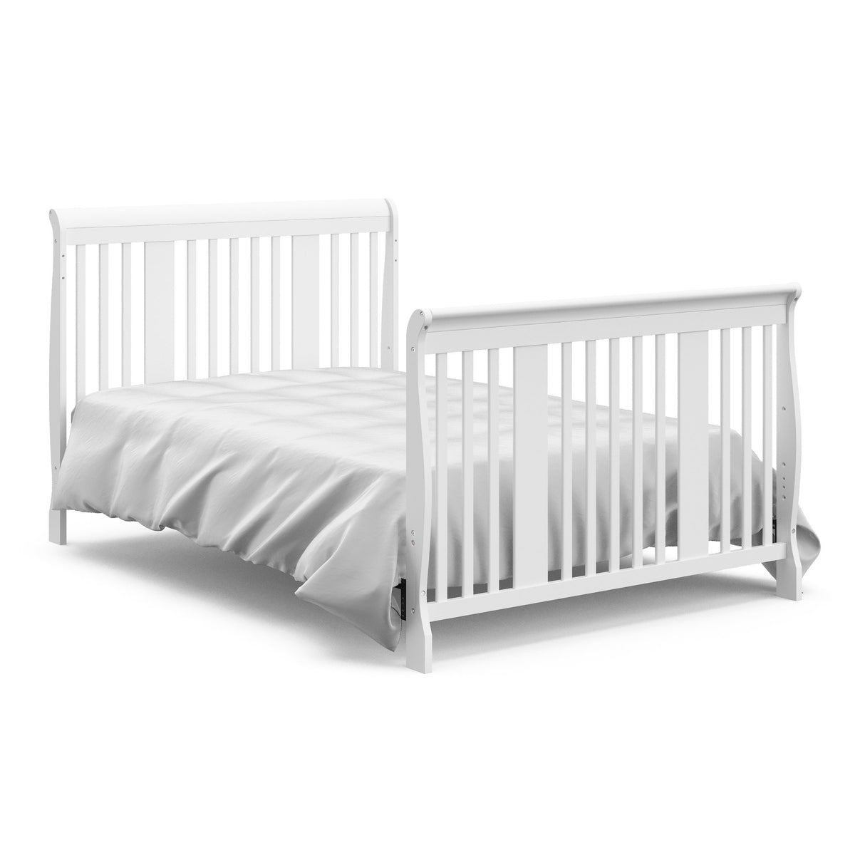 Storkcraft Tuscany 4-in-1 Convertible Crib (White) - Easily Converts to Toddler Bed, Day Bed or Full Bed, 3 Position Adjustable Height Mattress (Mattress Not Included) Stork Craft