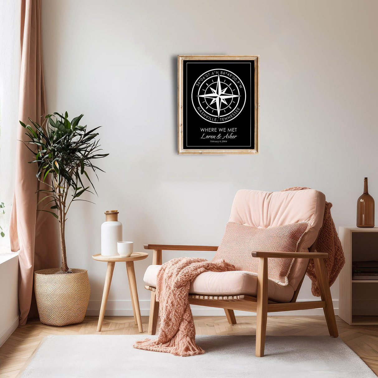 Customizable Compass Coordinates Fine Art Print | Personalized Latitude & Longitude Gift for Special Occasions, Weddings or Anniversary (Black) DREAM BIG PRINTABLES