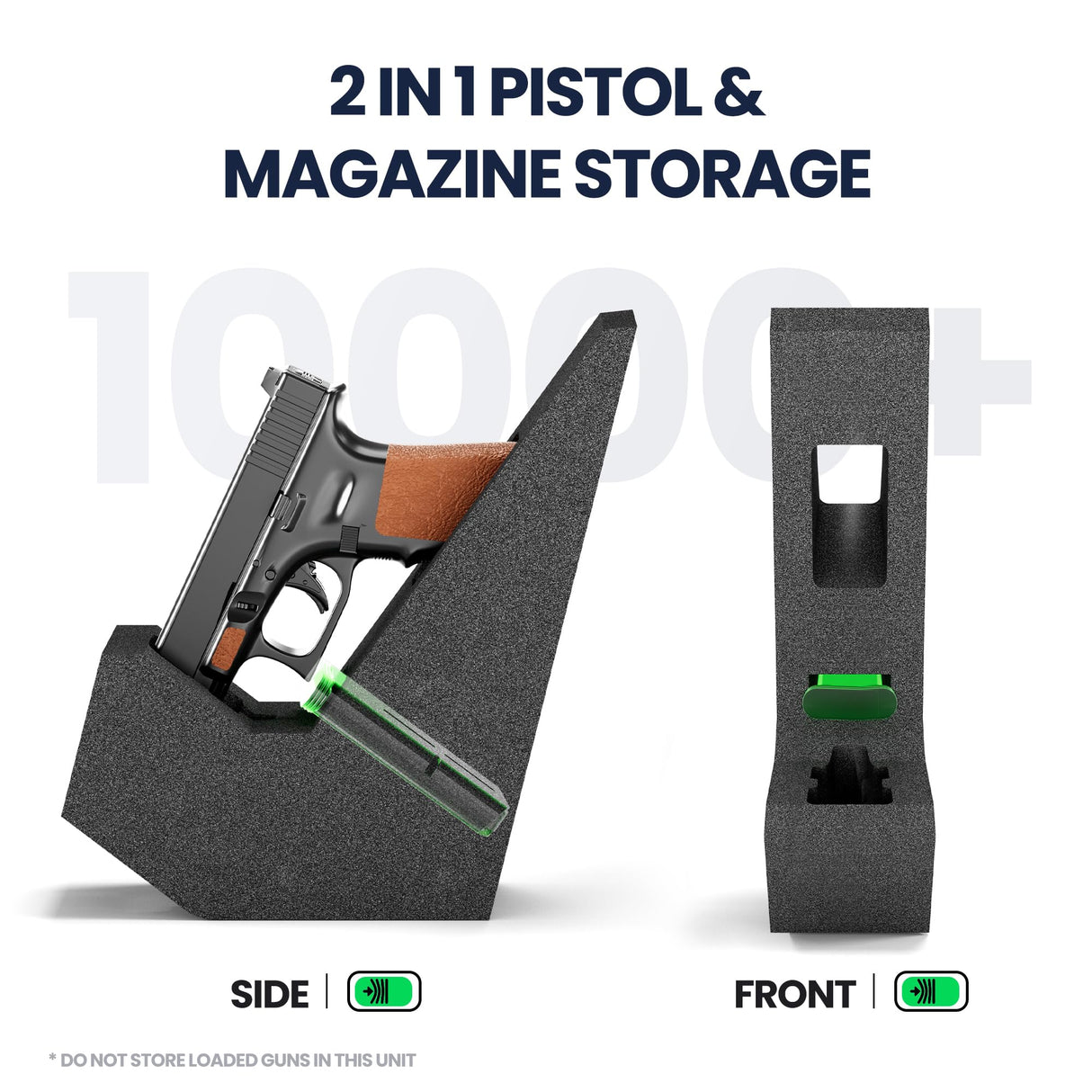 KornerBatl Quick Access Biometric Gun Safe for handgun, 2 in 1 Pistol Bedside Gun Safe, Mounted Drop Down Nightstand Pistol Safe with Fingerprint & Passcode & Key 3 Ways KornerBatl