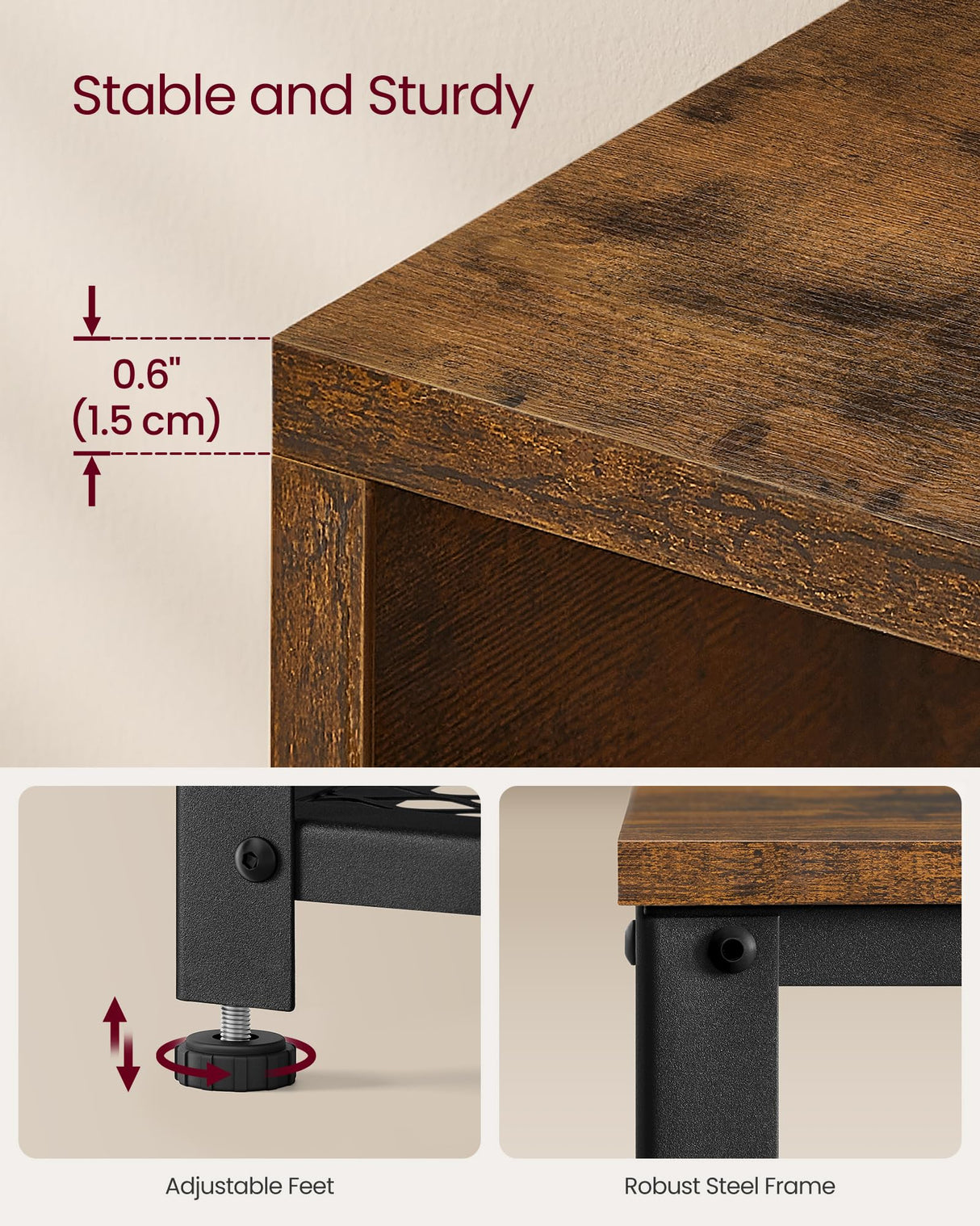 VASAGLE Coat Rack Shoe Bench Set, Hall Tree with Bench, Entryway Furniture, Multifunctional, Dot Coat Hooks, 2-Tier Shoe Rack, Industrial Style, for Entryway, Hallway, Rustic Brown ULCR073K01 VASAGLE