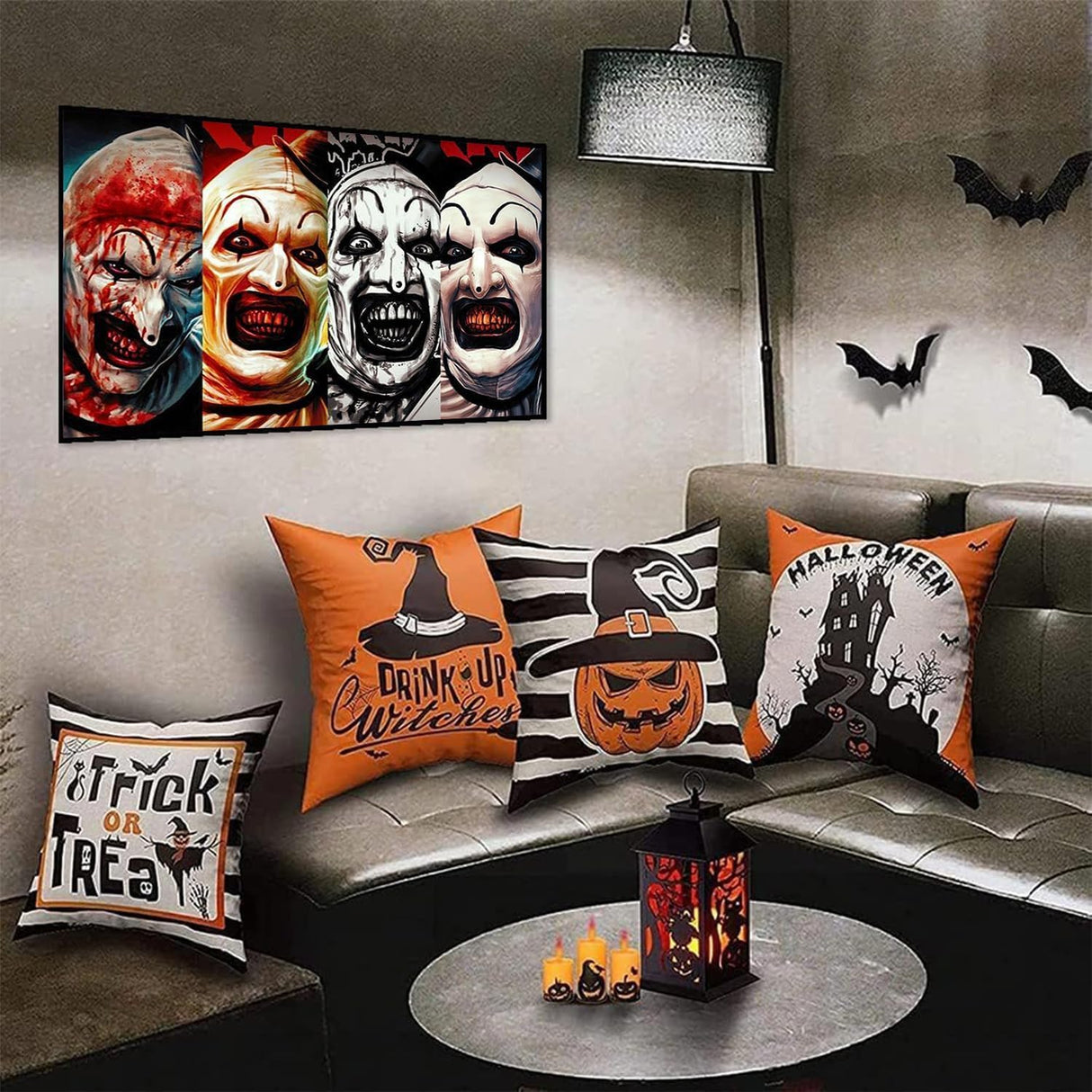 MBNTJHT Halloween Paint by Numbers Kit for Adults Beginners,Horror Clown Paint by Number Kits on Canvas Without Framed,DIY Digital Oil Painting Art Kits for Home Wall Decor 16X24 Inch. MBNTJHT