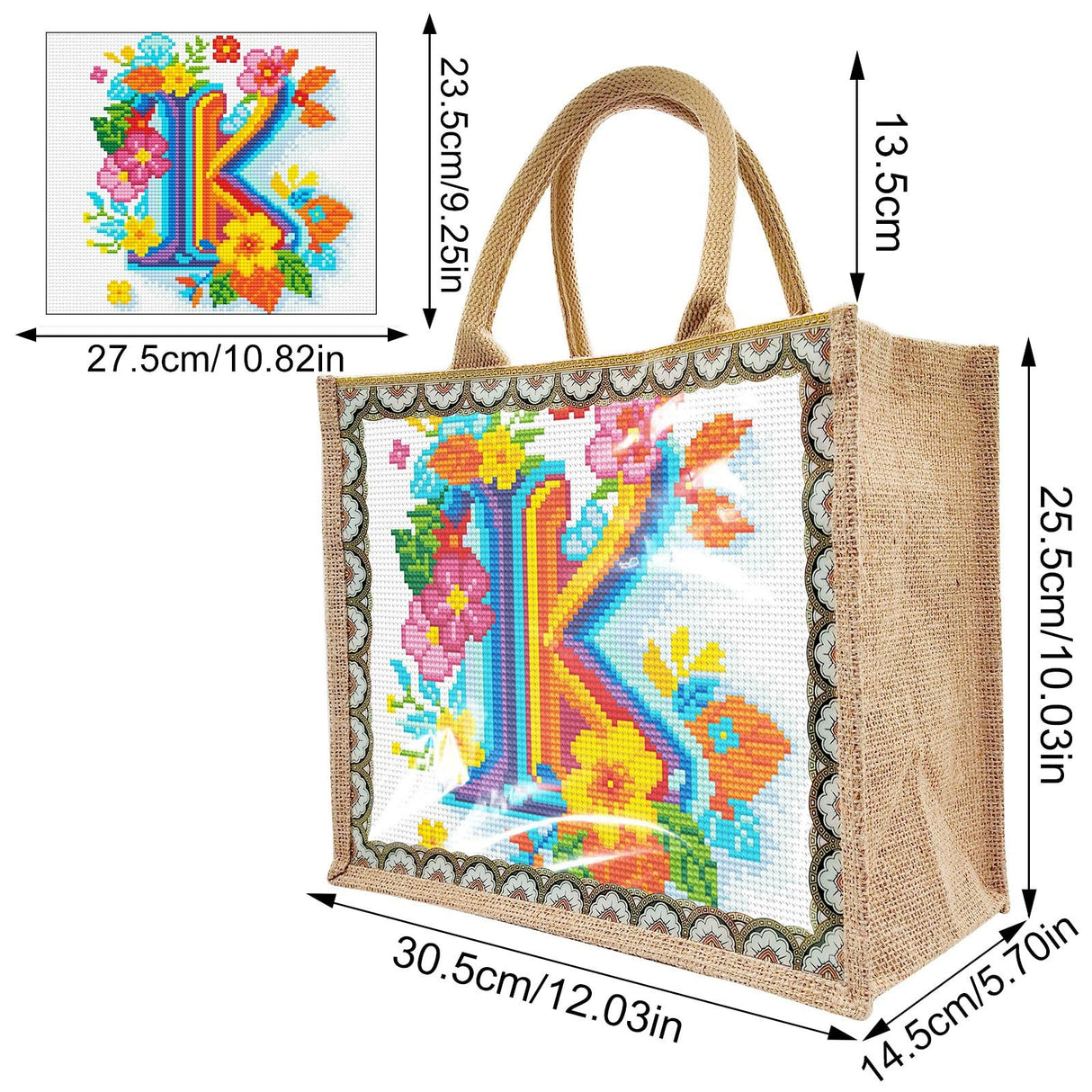 ARTopet DIY Diamond Art Painting Bags Letters Creative Handbag Shopping Tote Bags Canvas Pattern Reusable Grocery Bag-K01 ARTopet