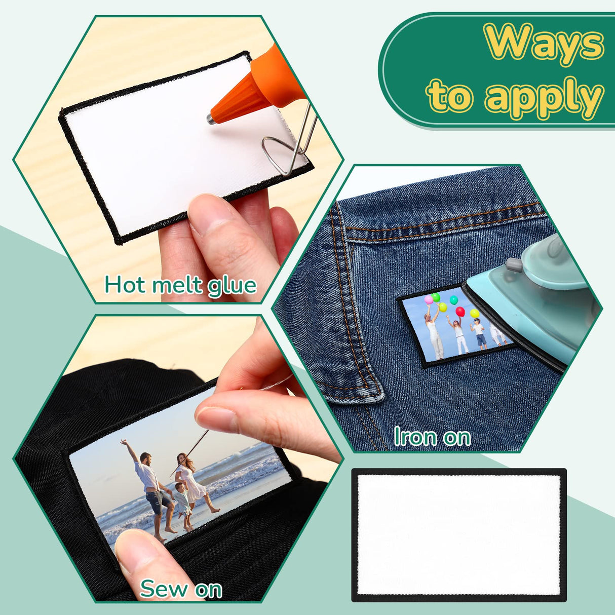 240 Pcs Sublimation Patches Iron on Blank Patches Decorative Blank Patches for Embroidery Hat Backpack Clothes Uniforms DIY Crafts Giegxin