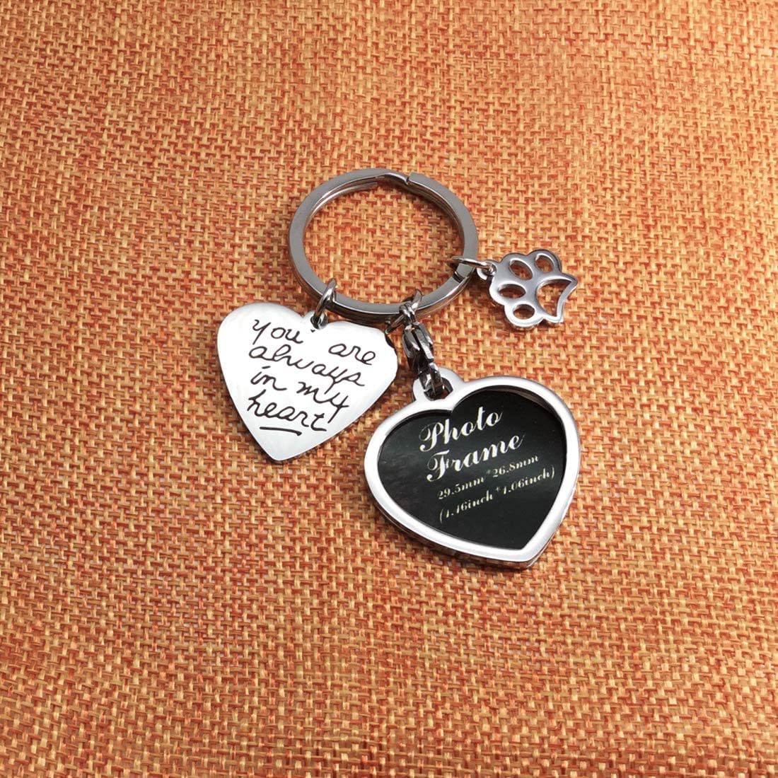 Pet Dog Remembrance Memorial Photo Frame Keychain Gifts, Pet Sympathy Present,You are Always in My Heart bouti1583