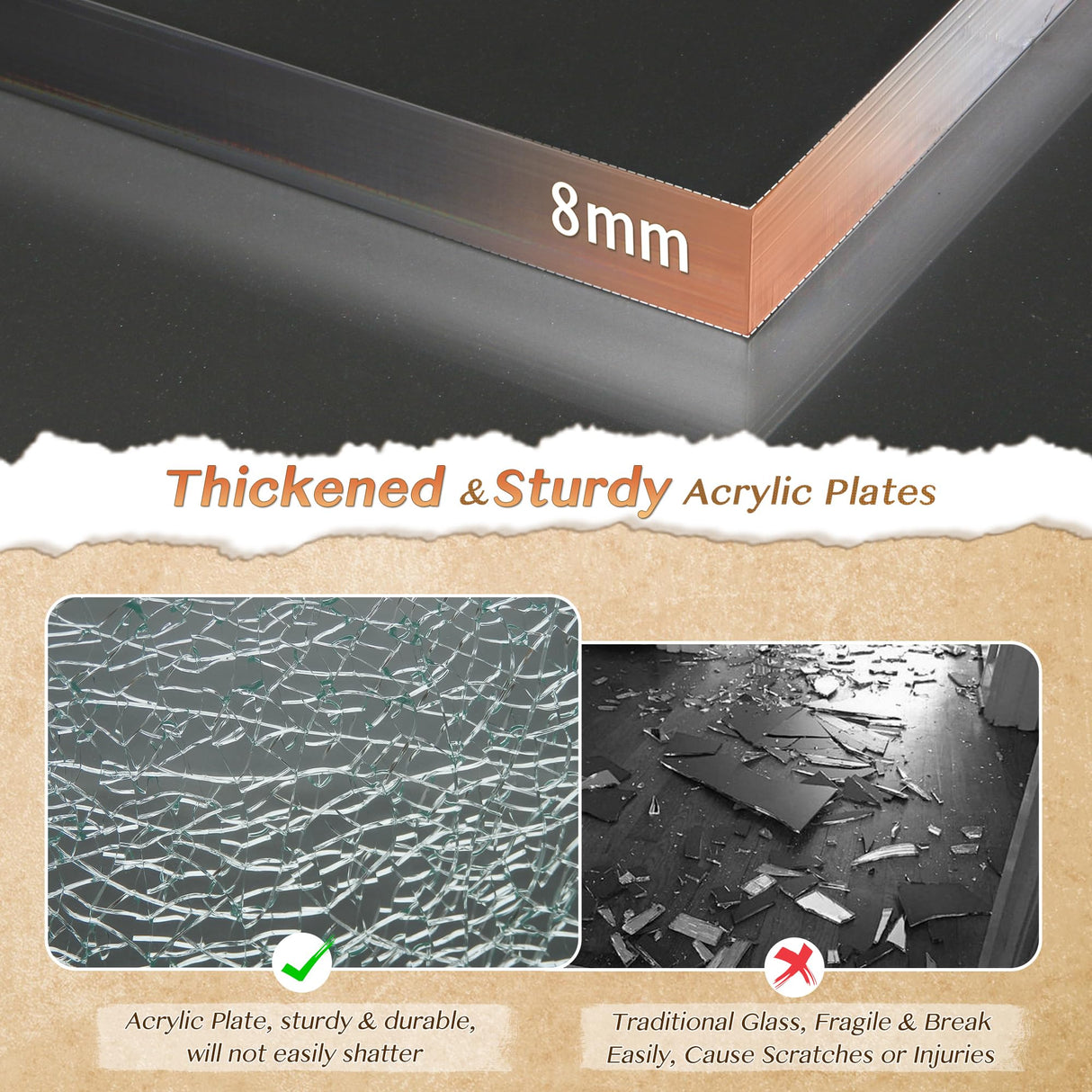 EnHomee Dresser for Bedroom with LED Lights & Power Outlets Dresser with 8 Drawers Fabric Dressers & Chests of Drawers for Bedroom, Sturdy Metal Frame, Acrylic Plates (White) EnHomee