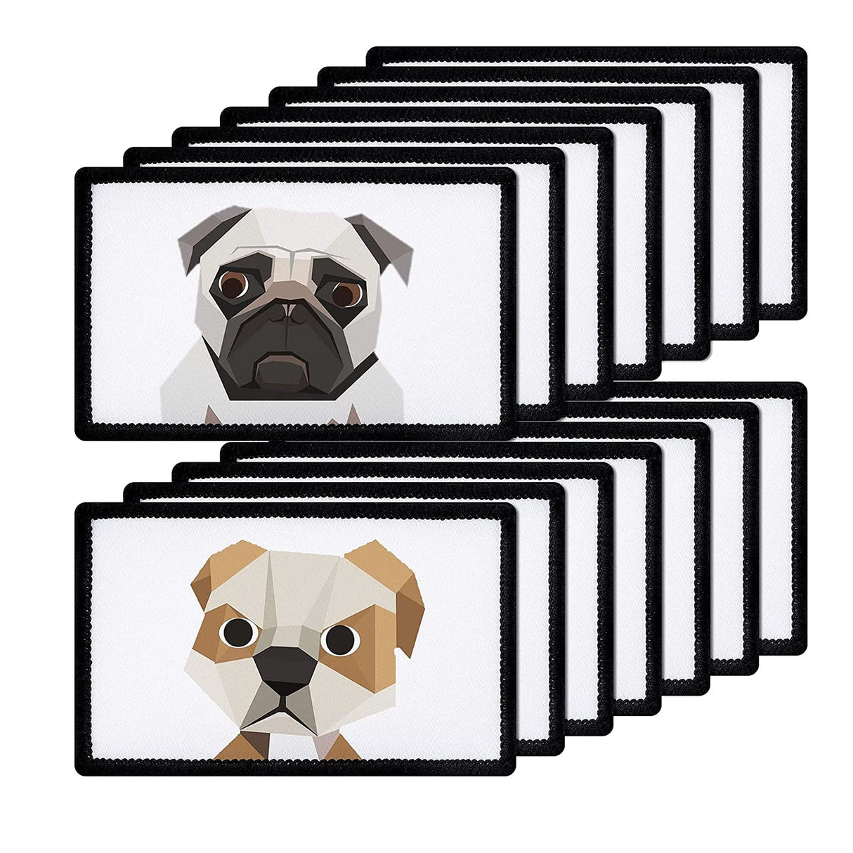 Woohome 30 PCS Sublimation Patch Blanks Fabric Iron on Patches Rectangle Sublimation Blanks Iron-on Blank Patch Appliques Sticker for Hats Clothes Backpack Carpet Decorative Patches Woohome